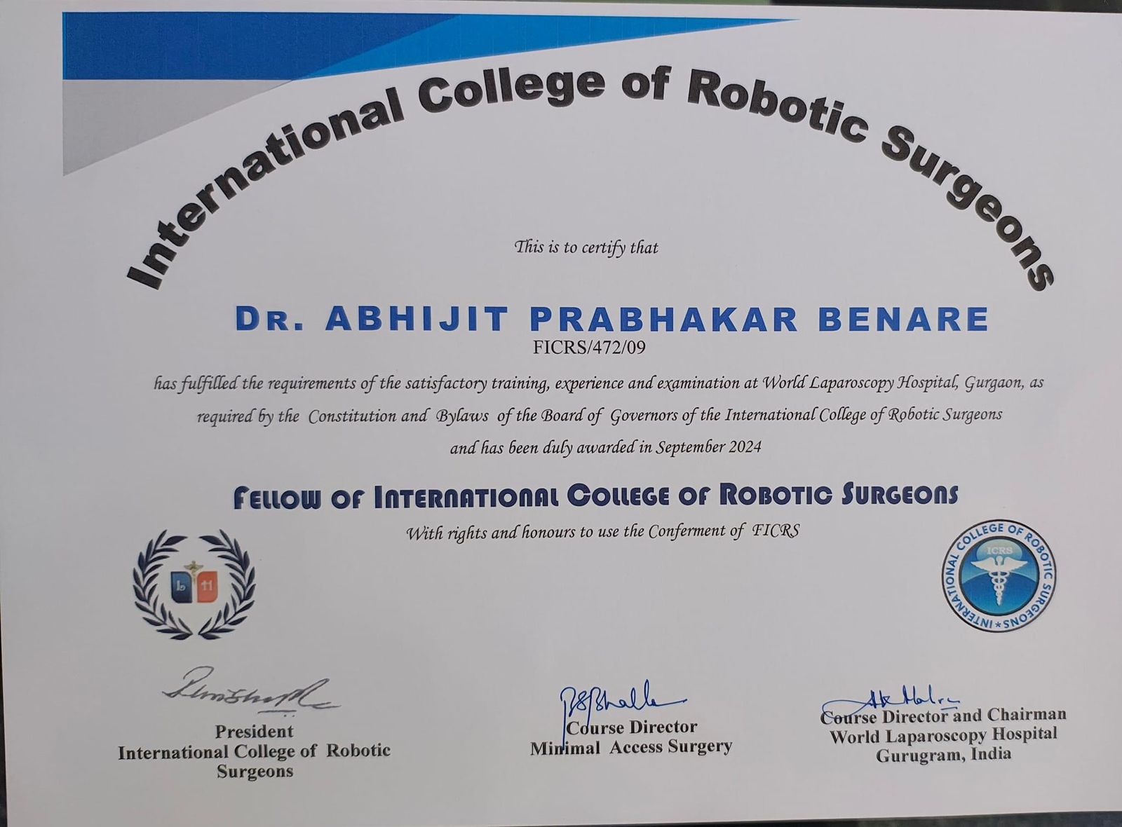 Dr. Abhijit Benare | Certified Pediatric Robotic Surgeon